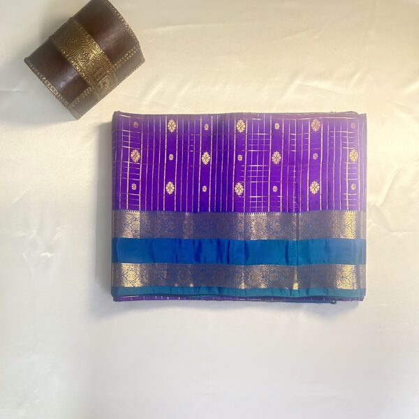 Purple saree with golden zari
